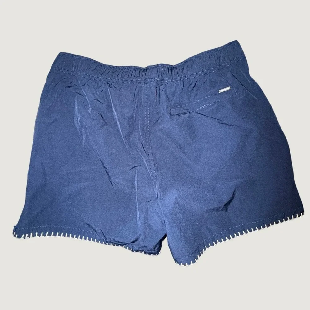 Vintage Summer Mens Navy Palm Tree Compression Liner Swim Trunks V73901M L